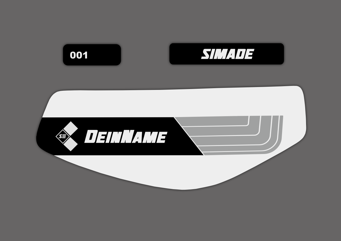 SIMADE 2x 6-teiliges Design "GP" Aufkleber Set für Simson