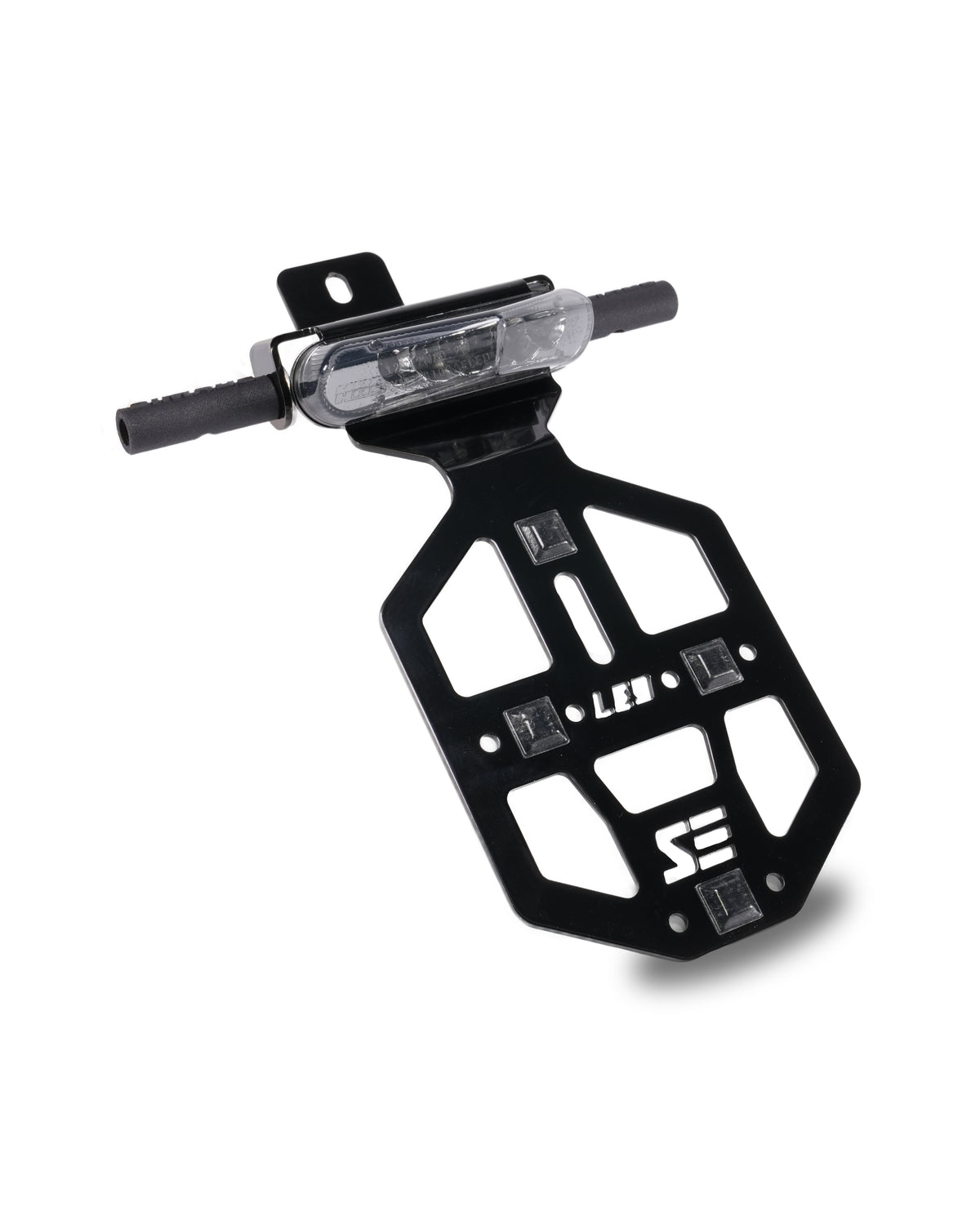 SIMADE LED Kennzeichenhalter schwarz für LED Rücklicht und LED-Blinker mit M8 Gewinde für Simson S50 S51 S70