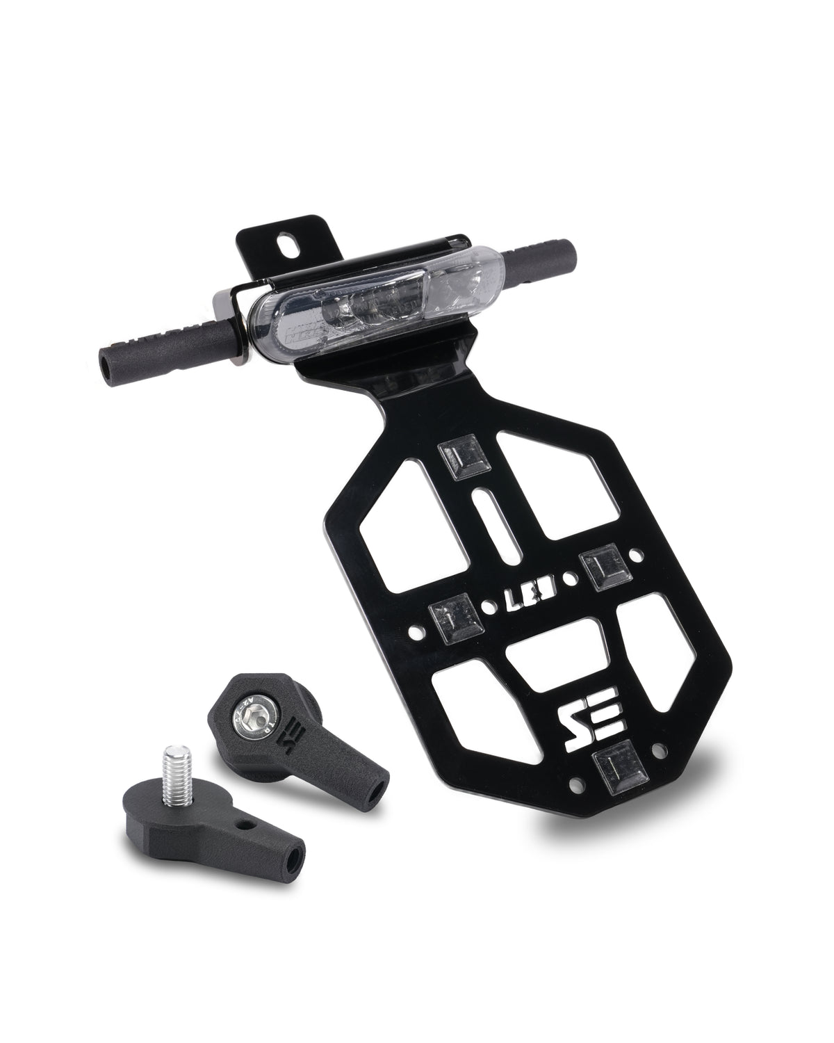 SIMADE LED Kennzeichenhalter schwarz für LED Rücklicht und LED-Blinker mit M8 Gewinde für Simson S50 S51 S70