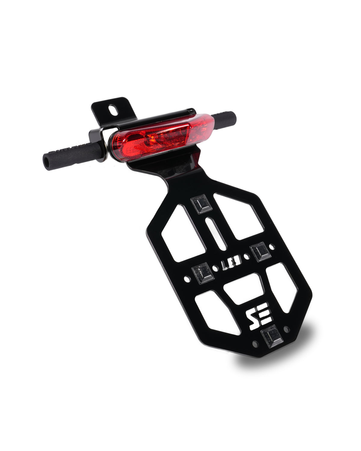 SIMADE LED Kennzeichenhalter schwarz für LED Rücklicht und LED-Blinker mit M8 Gewinde für Simson S50 S51 S70