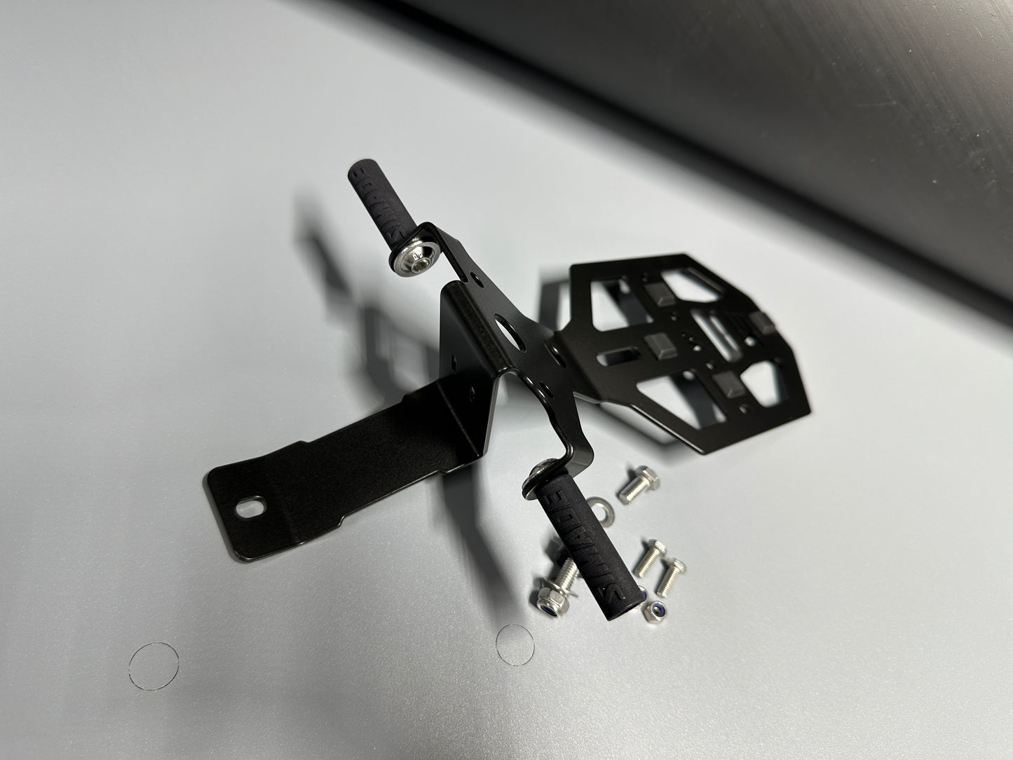 Heckträger V2 schwarz für Rücklicht, Blinker M8 und Kennzeichen für Simson S50 S51 S70