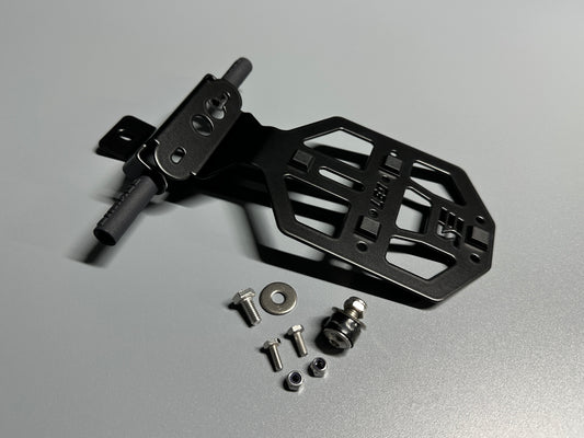 SIMADE Heckträger LED schwarz für LED Highsider Rücklicht, LED-Blinker M8 und gr. + kl. Kennzeichen für Simson S50 S51 S70