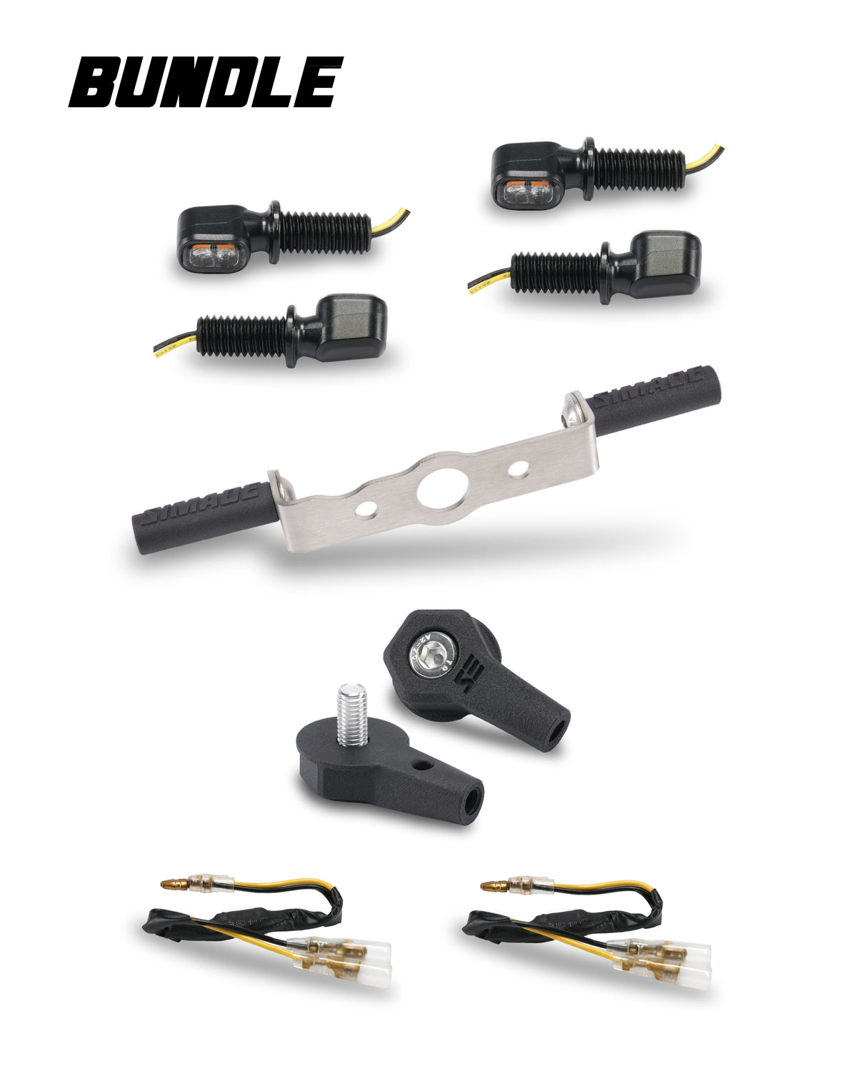 SIMADE LED-Blinker Umbauset mit 4x Highsider Smart-Vision TS, Blinkerhalter vorne u. hinten und 2x Highsider Widerstand für Simson S50 S51 S70