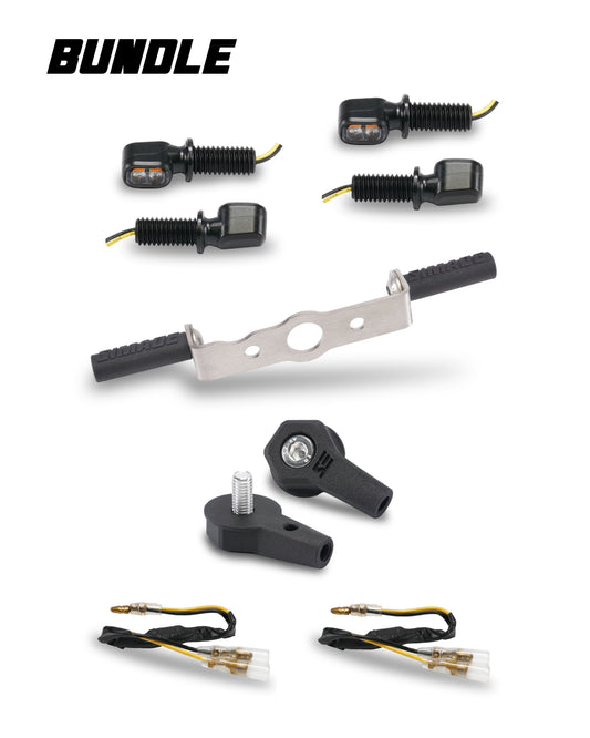 SIMADE LED-Blinker Umbauset mit 4x Highsider Smart-Vision TS, Blinkerhalter vorne u. hinten und 4x Highsider Widerstand für Simson S50 S51 S70